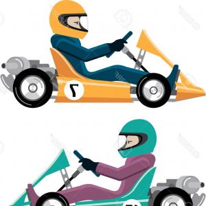 300x300 Stock Illustration Multicolored Line Go Kart Logo Studiogrfx