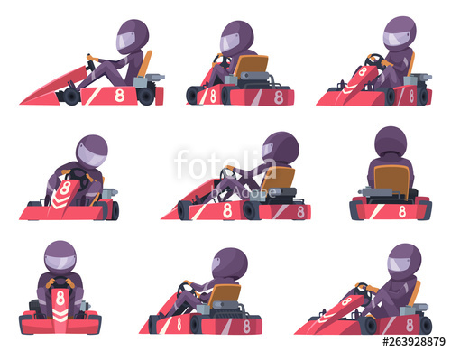 500x389 Karting Racers Sport Speed Cars Competition Vector Karting