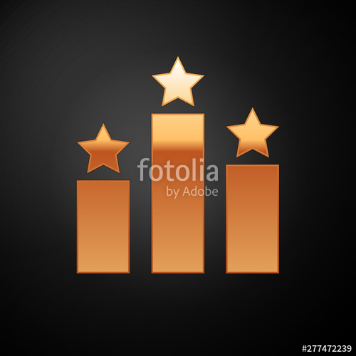 500x500 Gold Ranking Star Icon Isolated On Black Background Star Rating