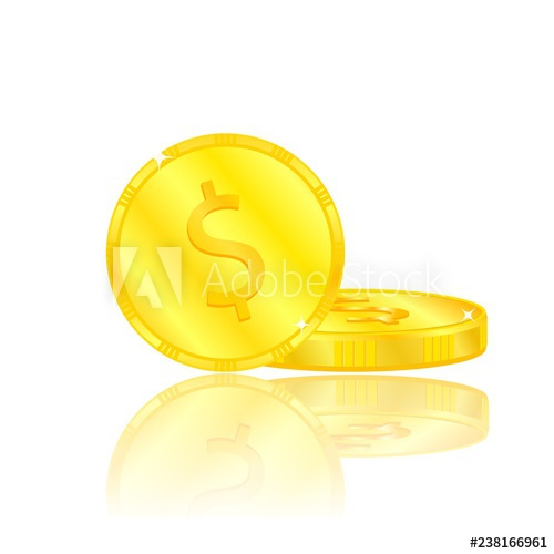 500x500 Gold Money Coins Icon Payment System Cash And Sign Dollar
