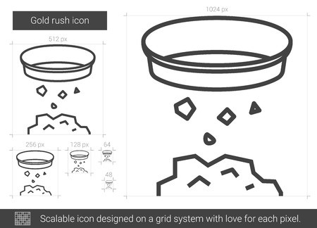 450x324 Gold Rush Vector Line Icon Isolated On White Background Gold Rush