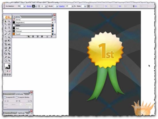 550x415 Illustrator Tutorial Create A Vector Gold Metal Award Badge