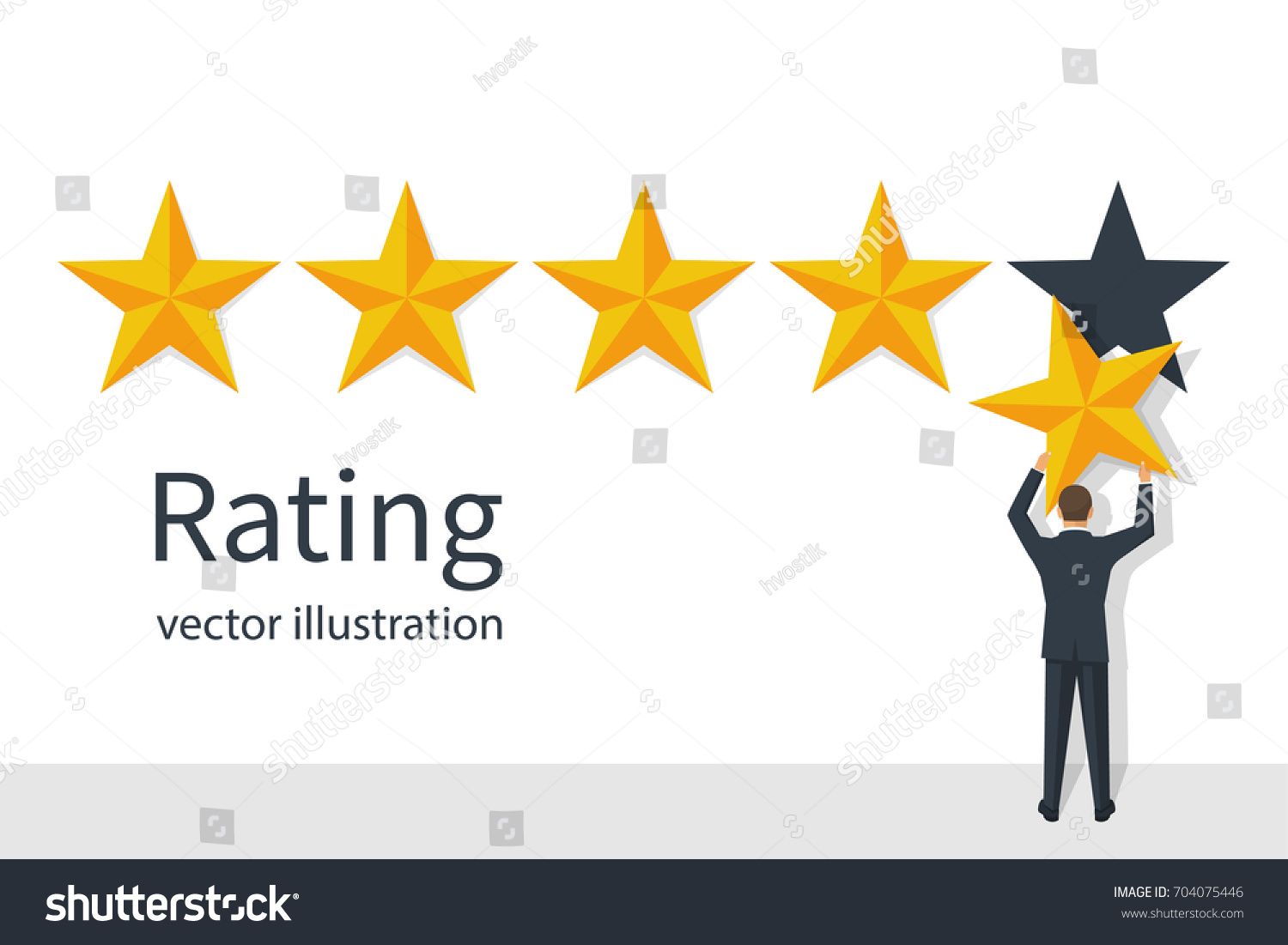 1500x1101 Star Rating Businessman Holding A Gold Star In Hand, To Give Five