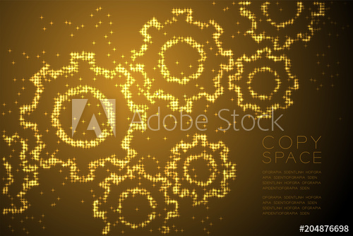 500x334 Abstract Shiny Star Pattern Engineering Gear Shape, Teamwork