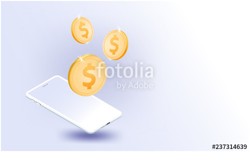 500x303 Gold Us Dollar Coin Smartphones,vector Futuristic Smartphones