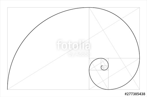 500x329 Golden Ratio Geometric Concept Fibonacci Spiral Vector