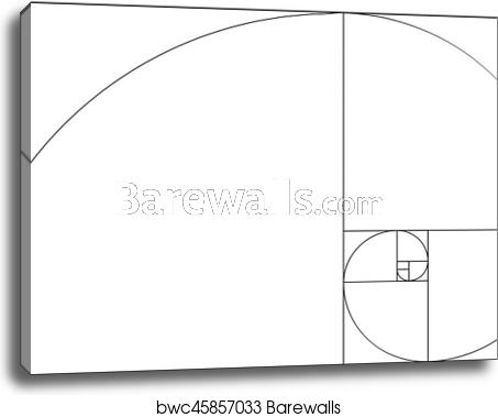 453x379 Golden Ratio Template Vector Golden Section Frame, Canvas Print