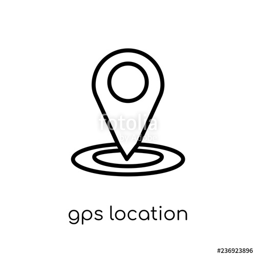 500x500 Gps Location Icon Trendy Modern Flat Linear Vector Gps Location