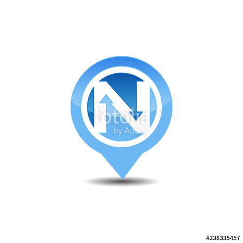 500x500 N Letter Gps Logo Gps Vector Gps Icon Navigation Vector Logo