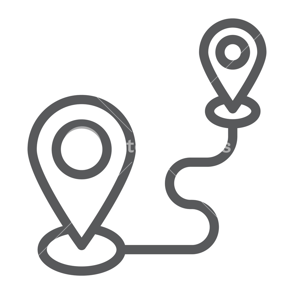 1000x1000 Destination Line Icon, Gps And Location, Map Pin Sign, Vector