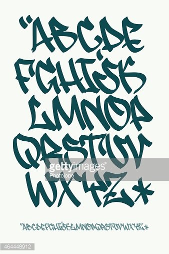 338x507 Graffiti Font Hand Written Vector Alphabet Premium Clipart