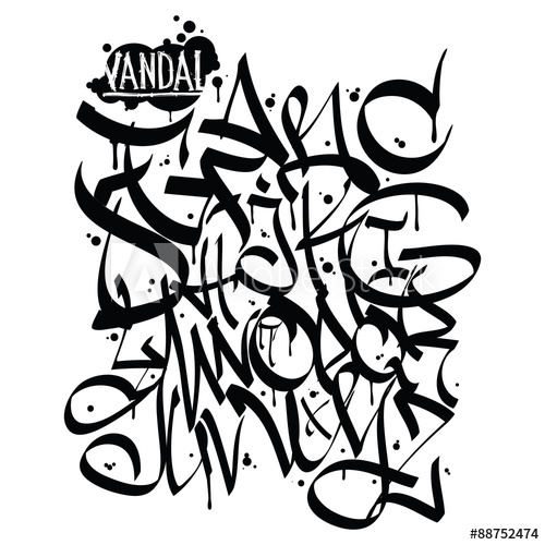 500x500 Graffiti Font Alphabet Letters Hip Hop Grafitti Design