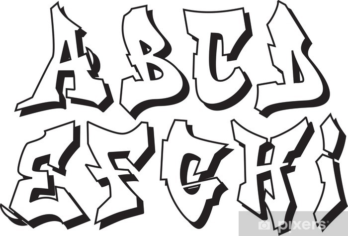 700x474 Vector Graffiti Font Alphabet Part Wall Mural