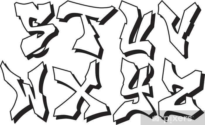 700x426 Vector Graffiti Font Alphabet Part Wall Mural