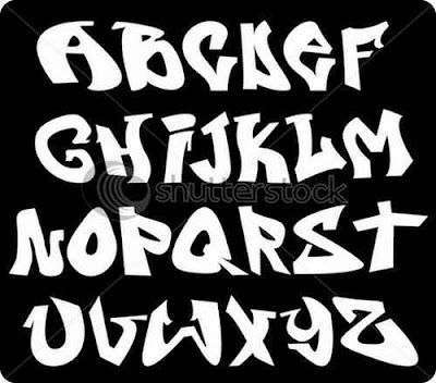 400x352 Cool Graffiti Fonts, Vector Illustration