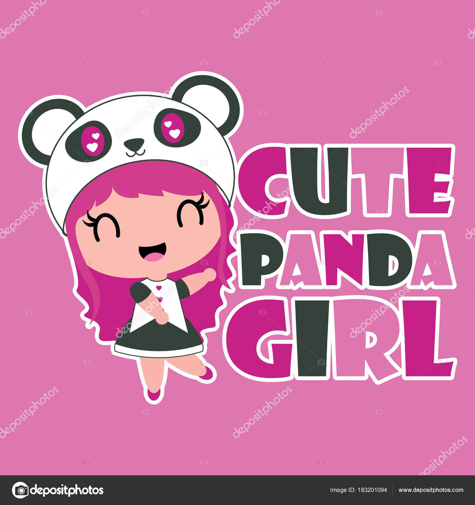 1600x1700 Cute Panda Girl Vector Cartoon Illustration For Kid