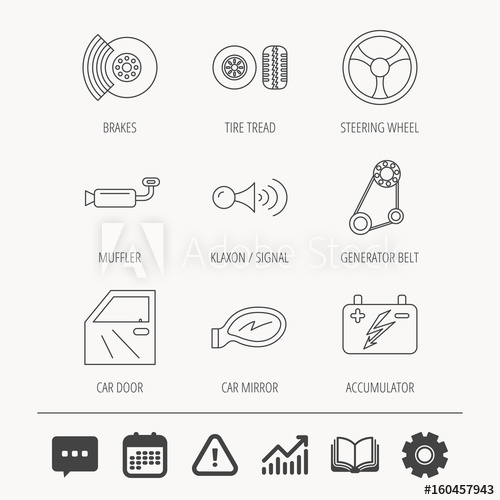 500x500 Accumulator, Brakes And Steering Wheel Icons Generator Belt