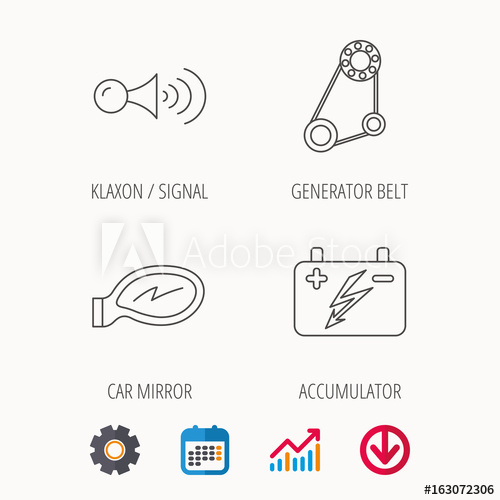 500x500 Accumulator, Klaxon Signal And Generator Belt Icons Accumulator