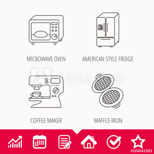 Microwave Oven, Waffle Iron And American Style Fridge Icons 500x500 Microwave Oven, Waffle Iron And American Style Fridge Icons