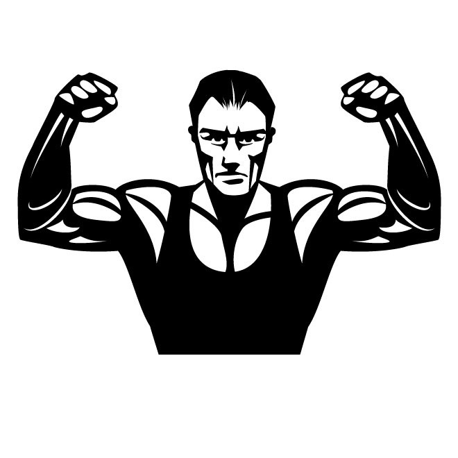 Vector Illustration Of A Man Showing Off His Muscles Free 660x660 Vector Illustration Of A Man Showing Off His Muscles Free