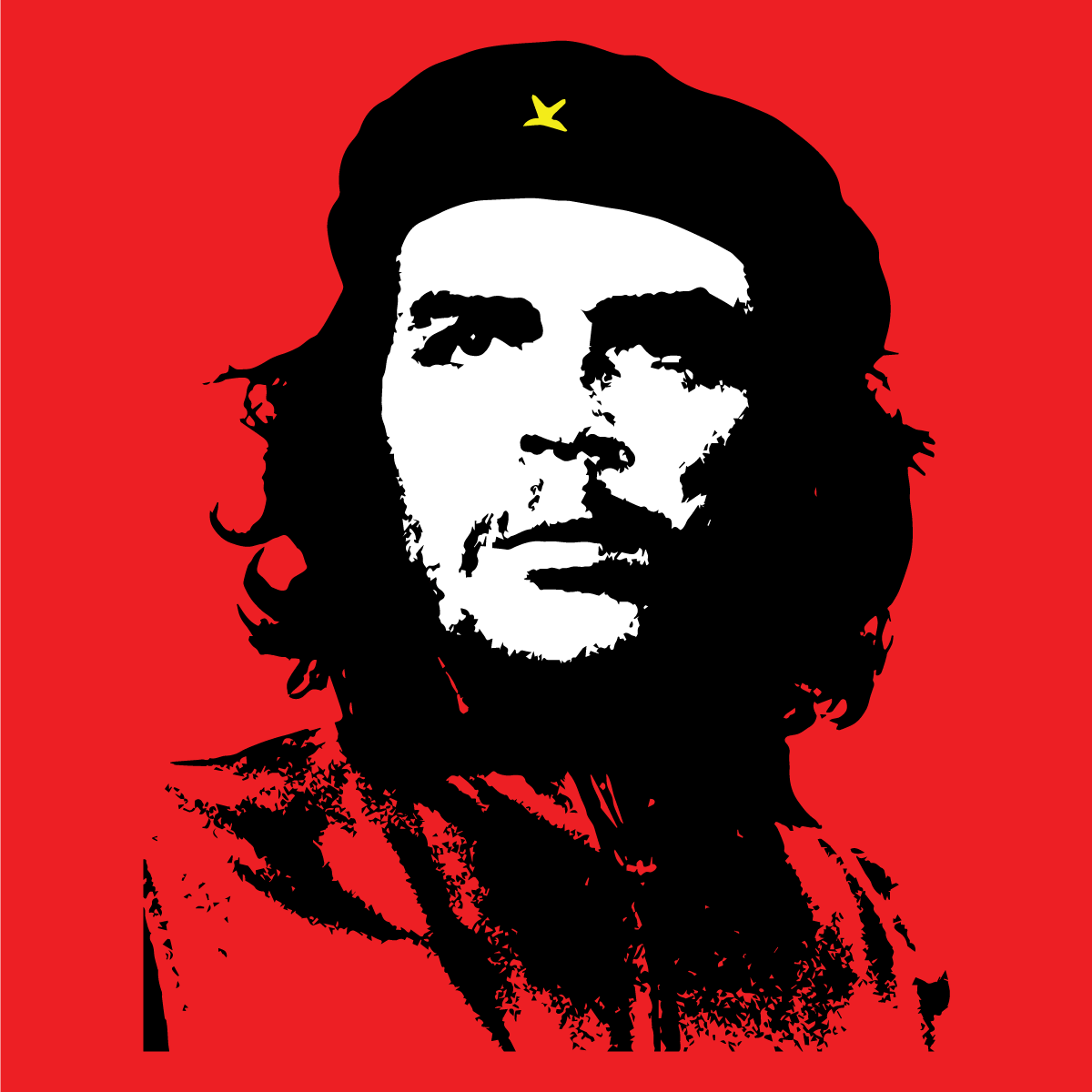 1200x1200 Che Guevara Silhouette Vector Graphic Clip Art Red Wallpaper