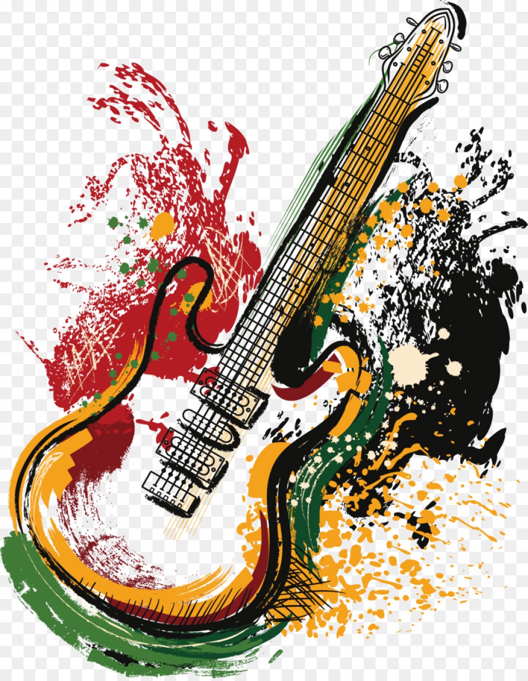 1080x1392 Png Electric Guitar Grunge Poster Vector Art Guitar Soidergi