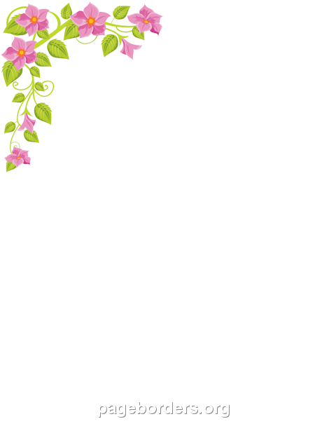470x608 Flower Corner Border Clip Art