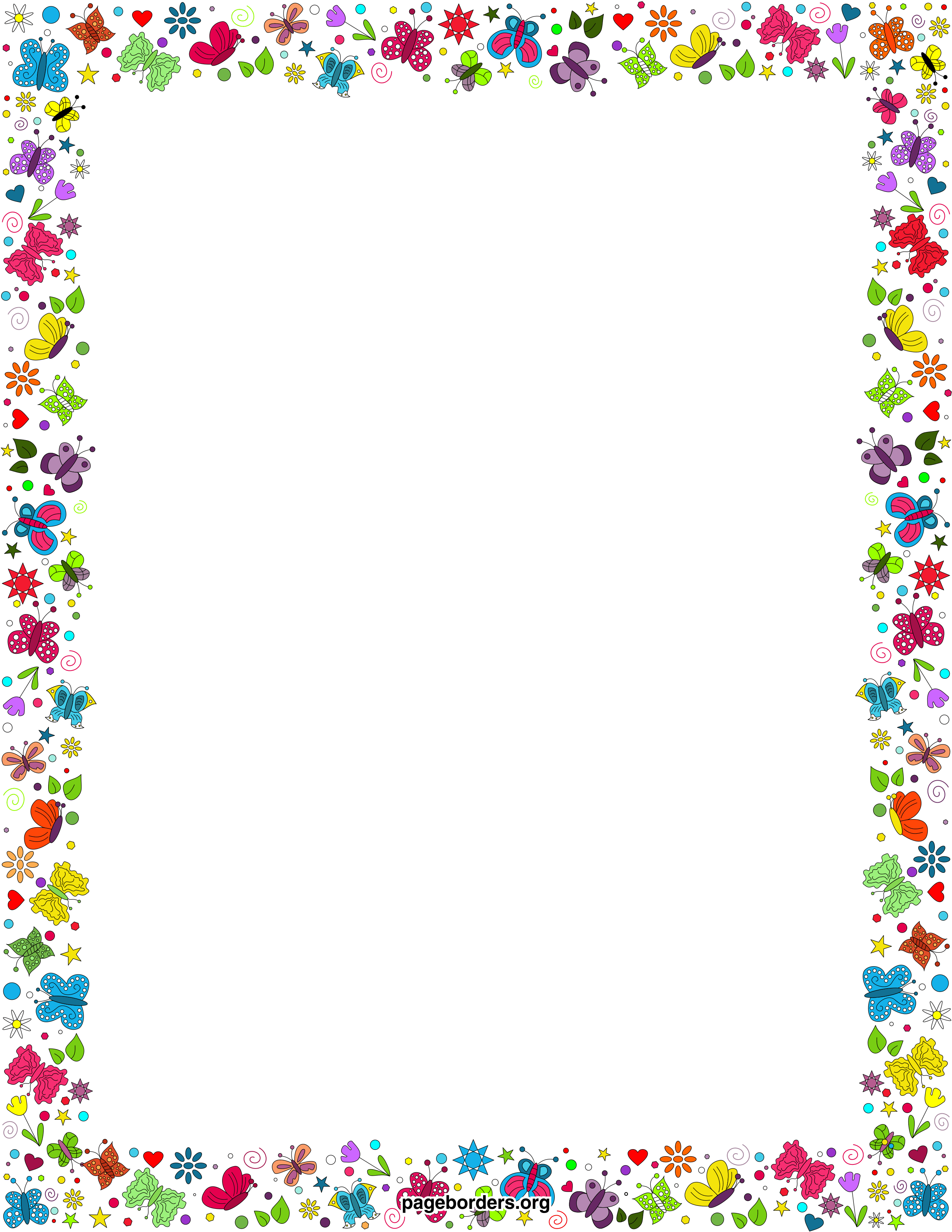 2550x3300 Free Spring Borders Clip Art