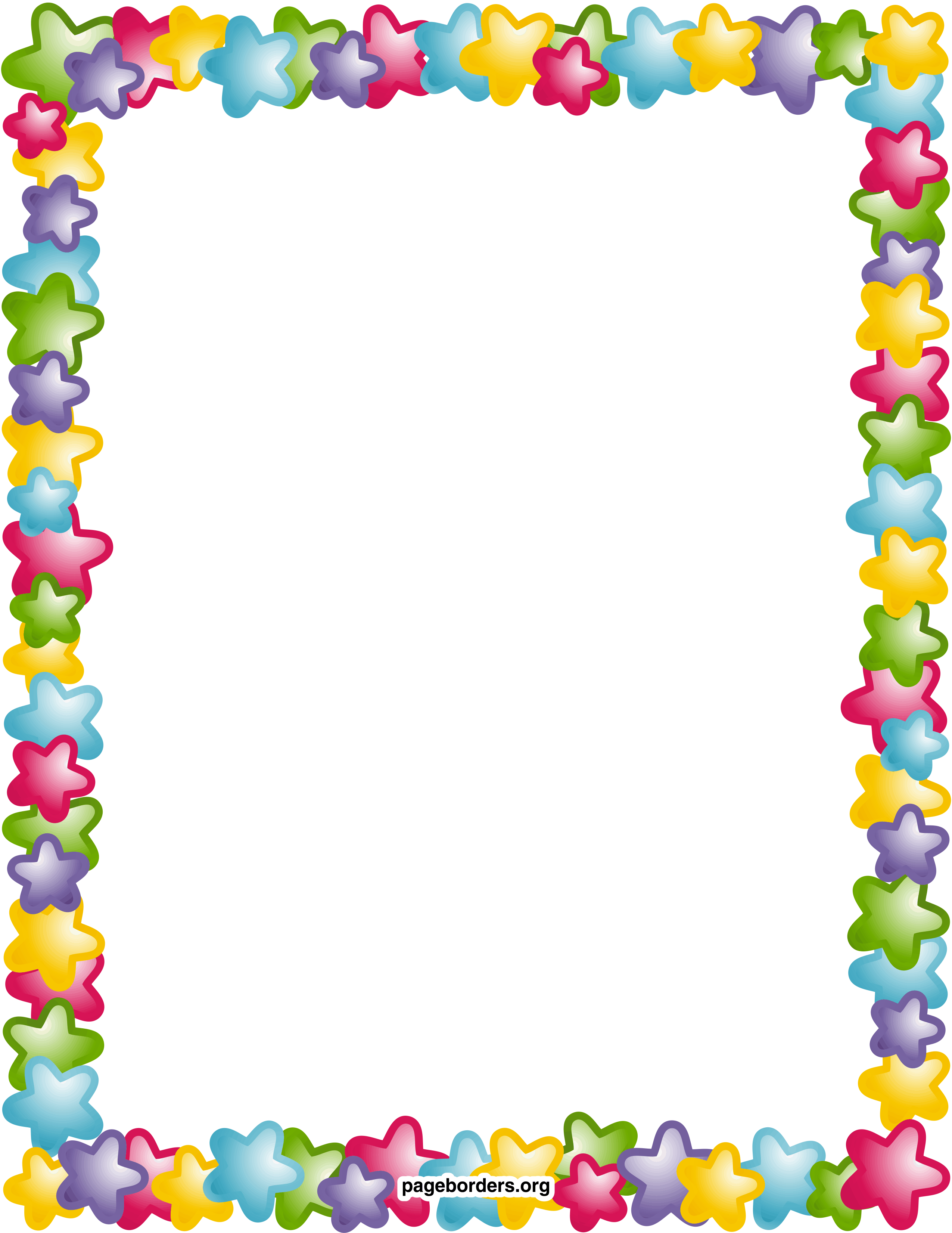 2550x3301 Star Border Clip Art