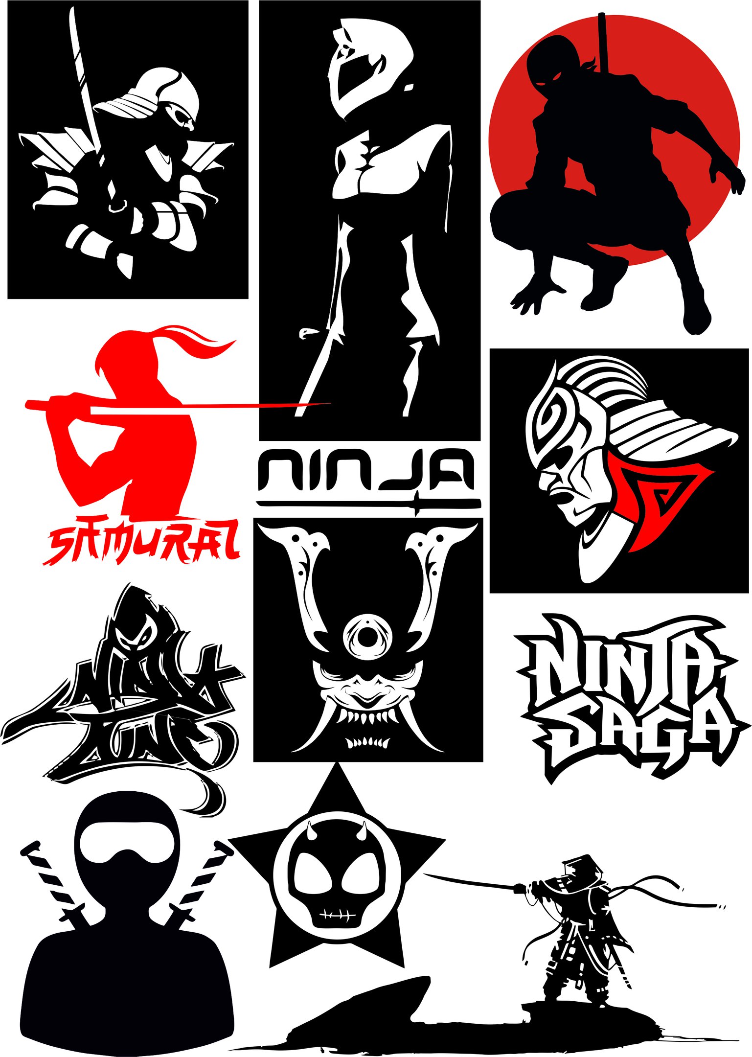 1537x2160 Ninja Vectors Art Pack Free Vector Coreldraw Free Download