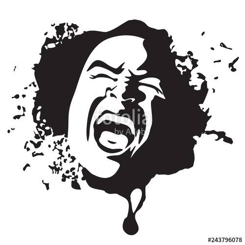 Screaming Face Shout In Black And White Vector Graphics Emotional 500x500 Screaming Face Shout In Black And White Vector Graphics Emotional