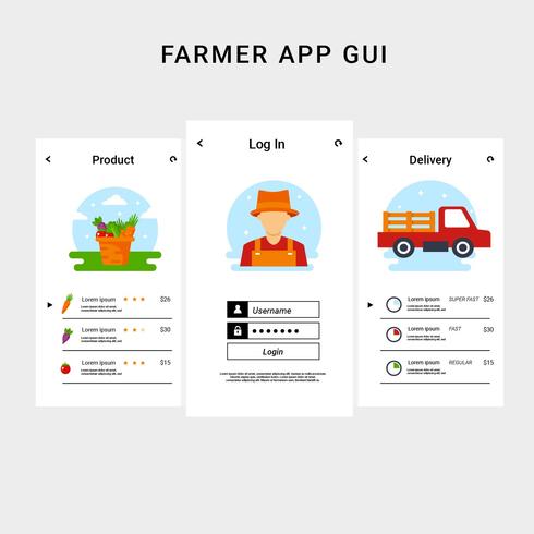 490x490 Farmer App Ui Template Vectoir