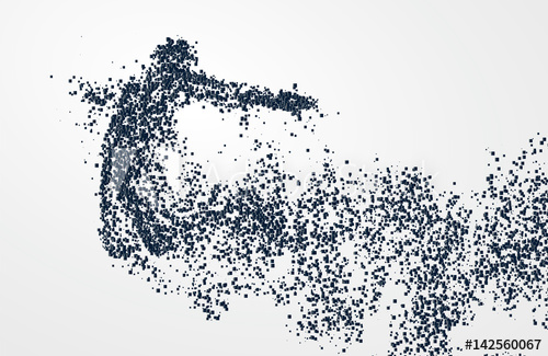500x325 Jump Man,vector Graphics,composed Of Mosaic Particle