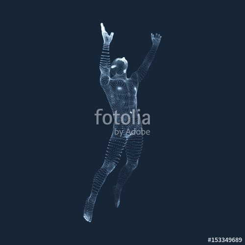 500x500 Jumping Man Vector Graphics Composed Of Particles Model