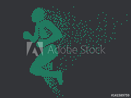 500x375 Running Man,vector Graphics,composed Of Mosaic Particle
