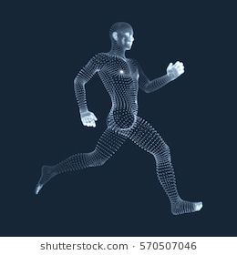 260x280 Running Man Vector Graphics Composed Of Particles Model