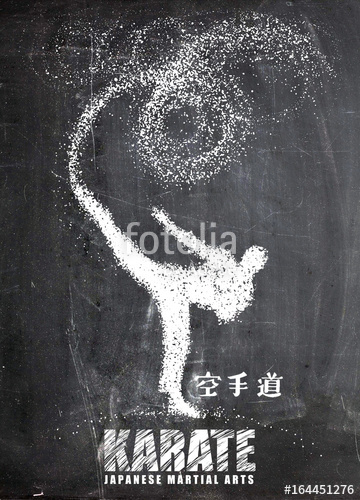 360x500 Silhouette Of A Karateka Doing Standing Side Kick Vector Graphics