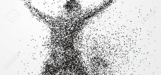 520x245 Vector Man Jump Man, Vector Graphics Composed Of Particles