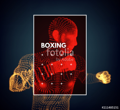 500x459 Boxer Fighting Men Model Of Man Body Scanning Vector