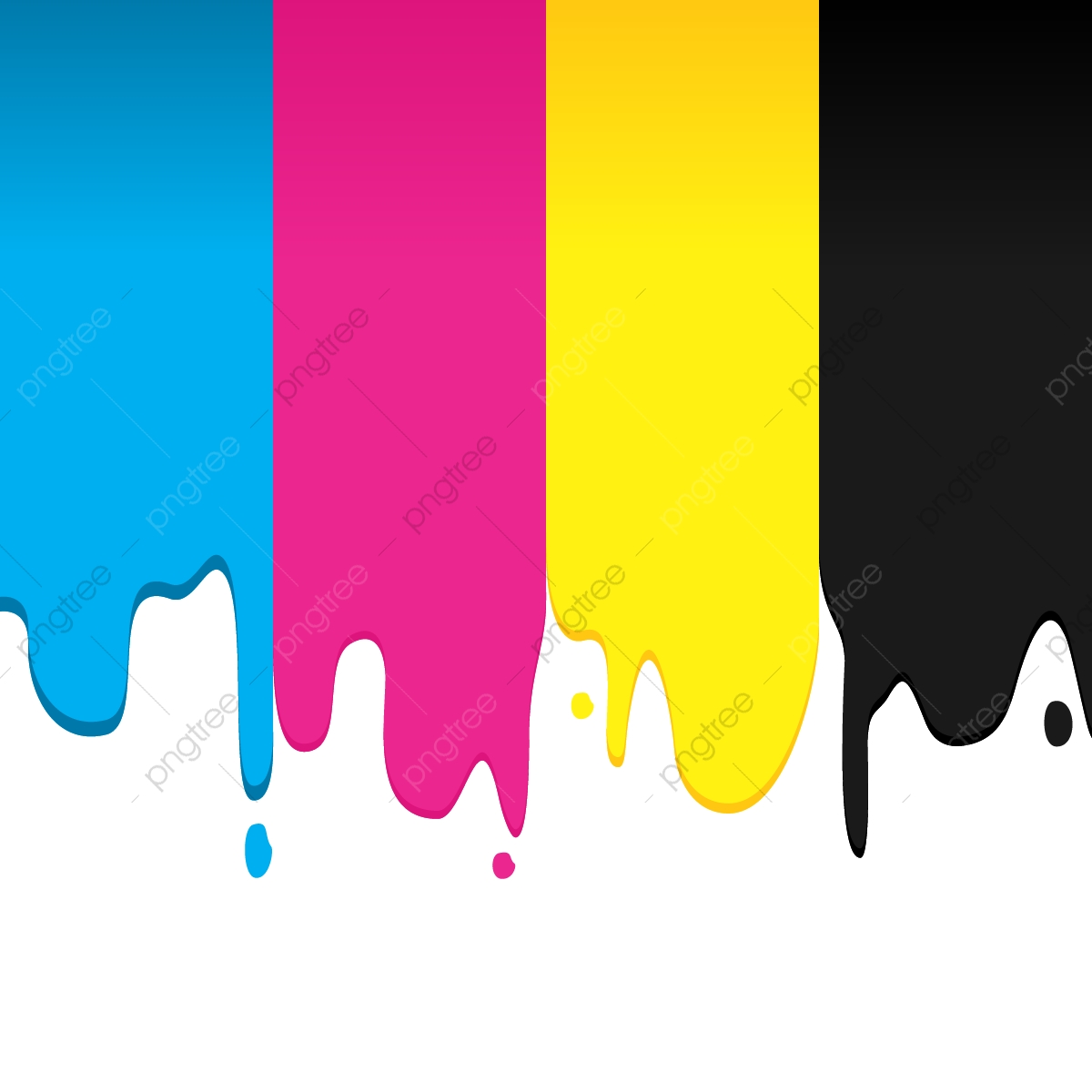 1200x1200 Cmyk Paint Dripping Colors Vector Graphic Background, Cmyk, Paint