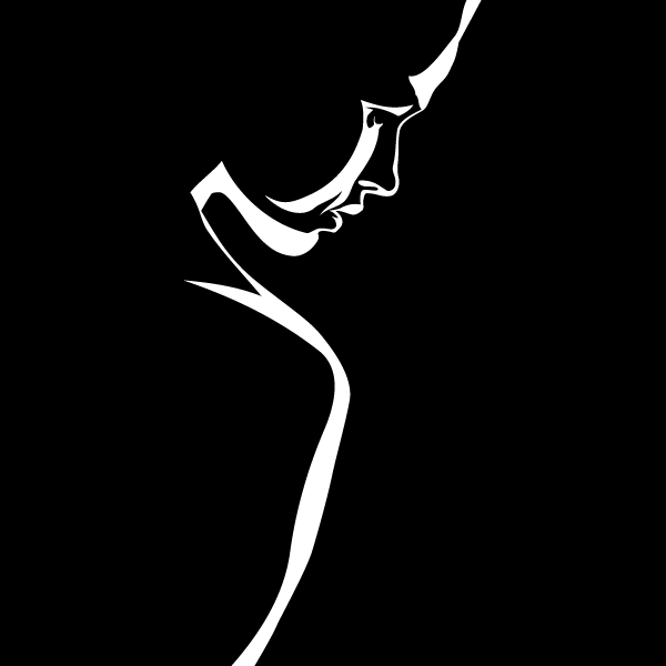 600x600 Woman Silhouette On Black Download Free Vector Art Free Vectors
