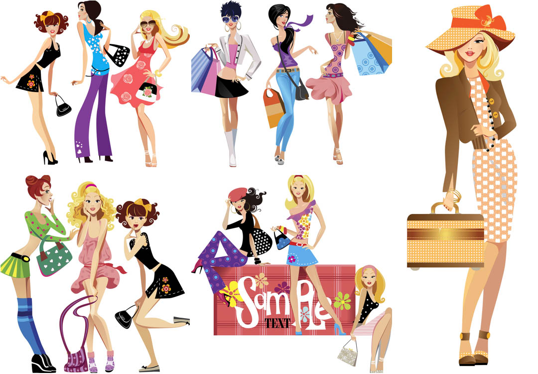 Shopping Girls Vector Vector Graphics Blog 1080x750 Shopping Girls Vector Vector Graphics Blog