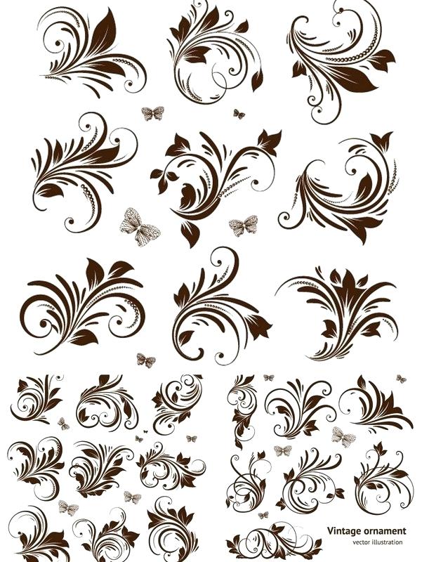 Free Vector Swirls And Flowers 601x800 Free Vector Swirls And Flowers
