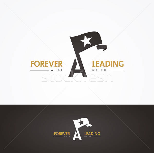 600x597 Vector Graphic Symbol For Company Leaders With A Flag, A Star Sh