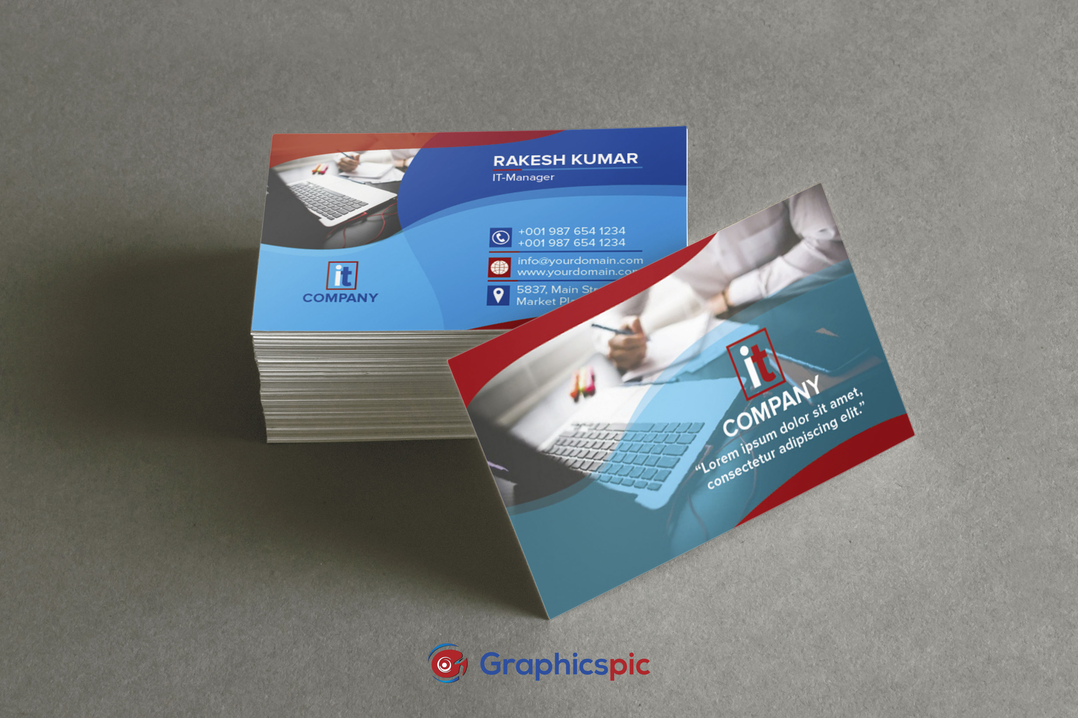 3696x2463 Business Card For It Company, Creative, Modern Professional