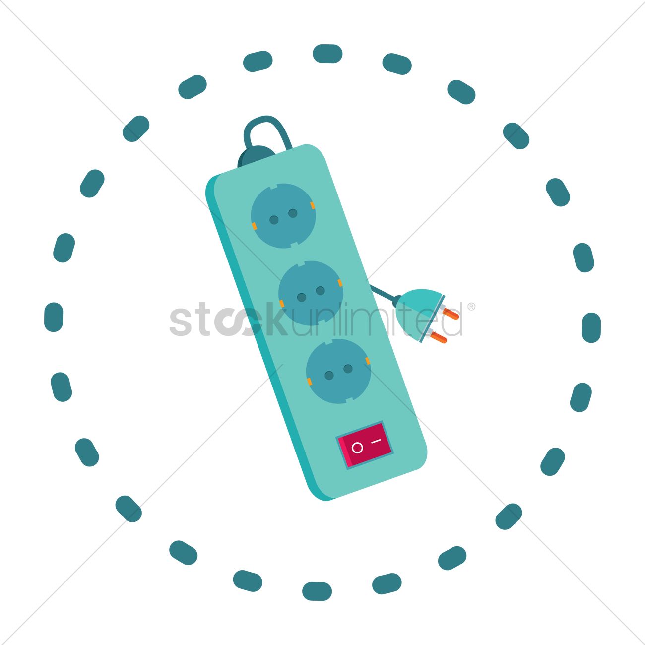 1300x1300 Extension Cord Vector Image