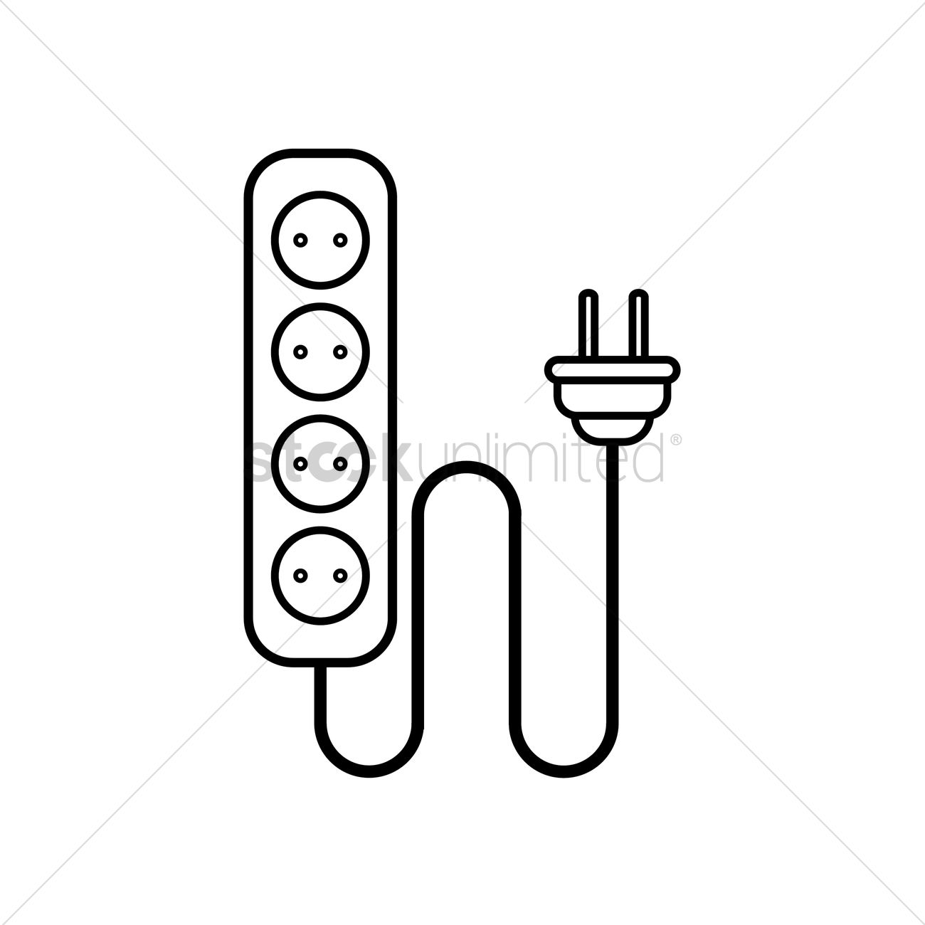 1300x1300 Extension Plugs Vector Image