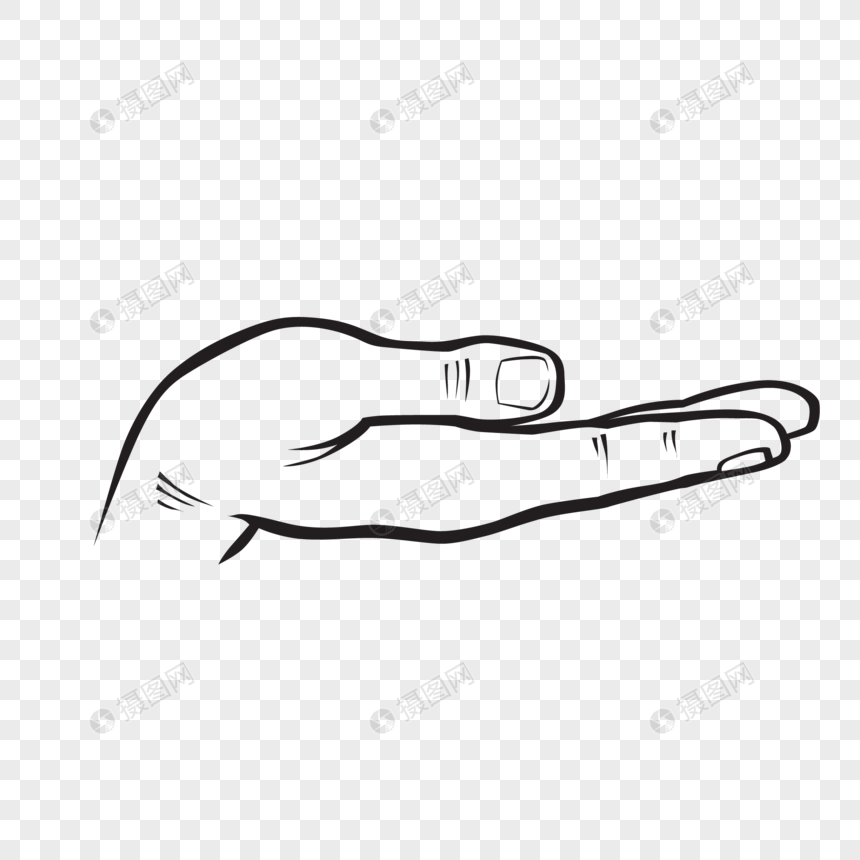 860x860 Sketch Palm Extension Gesture Vector Icon Graphics Png