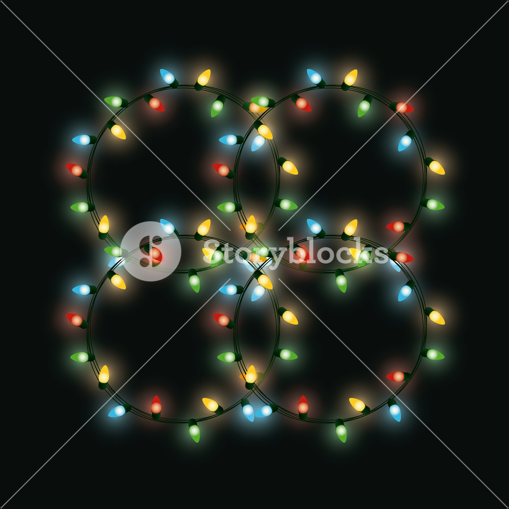 1000x1000 Circular Extension Of Christmas Lights For Decoration Vector