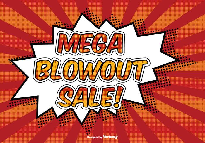 700x490 Mega Blowout Sale Comic Style Illustration